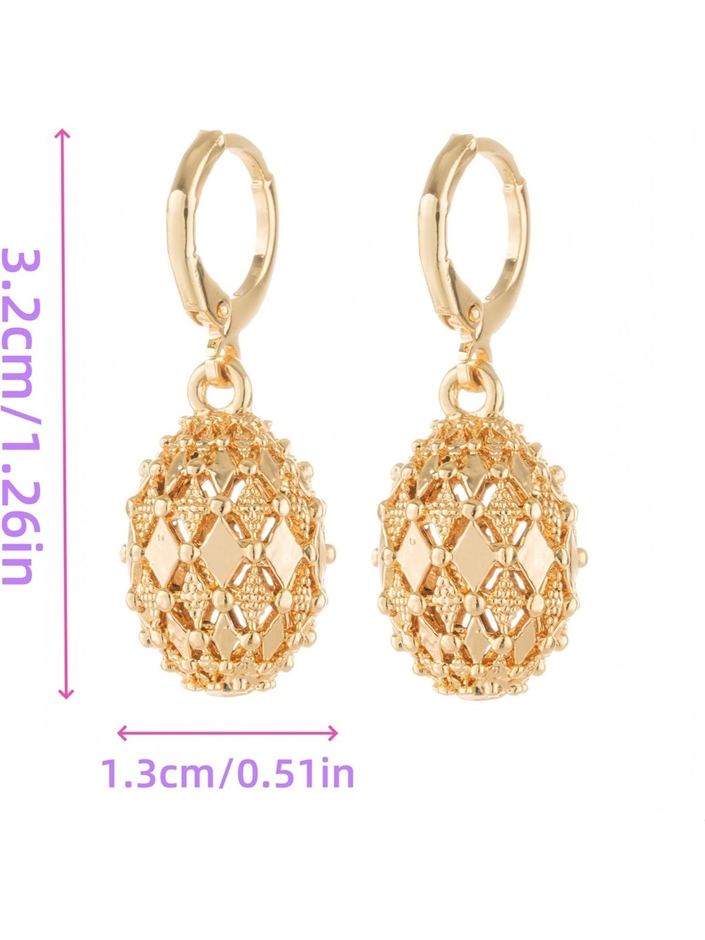 Anthropologie Gold Filigree Orb Drop Earrings - Picture 2 of 5